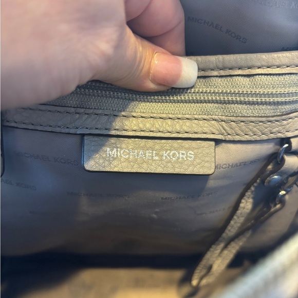 MICHAEL KORS Rhea Medium‎ Grey Leather Backpack main image 4